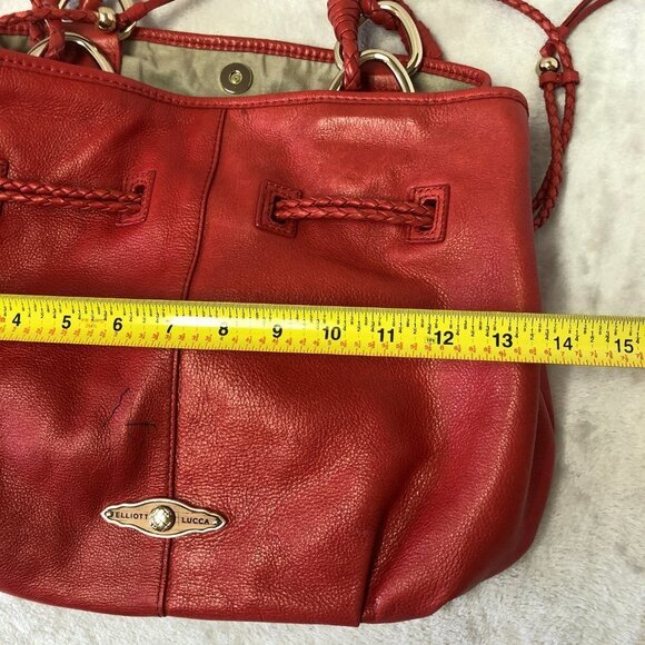 ELLIOTT Lucca Red Leather Shoulder Bag - Picture 10 of 12